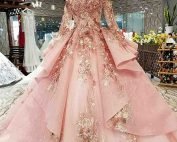 pink special dubai puffy party dresses