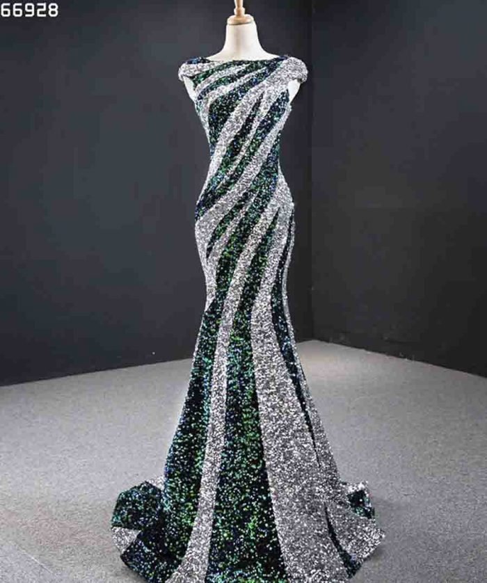 Party Dress Mermaid Sequins Silver