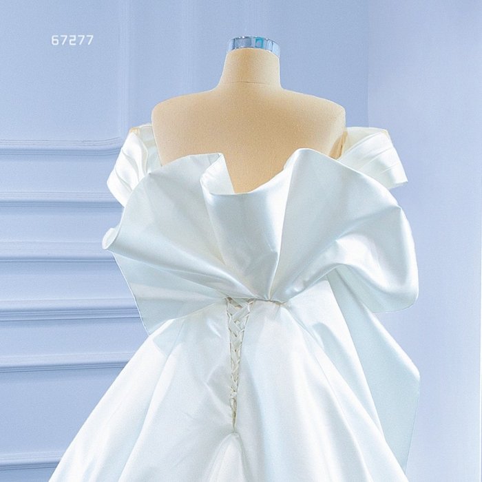 Simple Fashion Cross-shaped Wedding Dress 2023 New Pleated Fishtail Detachable Fishtail Dress платье свадебное 67277 - Image 4