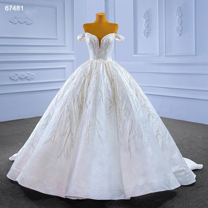 Sleeveless Off Shoulder Elegant Woman Ceremony Dress Debutante Gown Lace Up Sequined Party Dress For Wedding Платья 67481