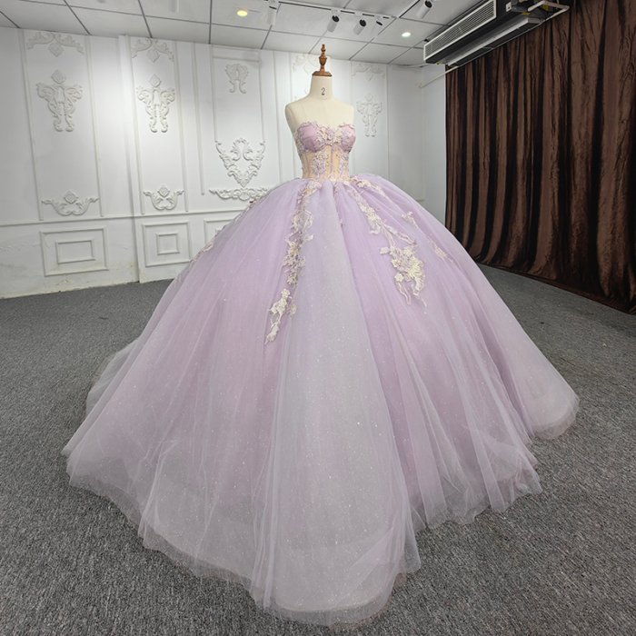 Quinceanera Dresses Ball Gown Crystal Vestidos De 15 Años Flowers Sleeveless Purple V-neck Pearls DY5692 Evening Party Dress 2023 - Image 5