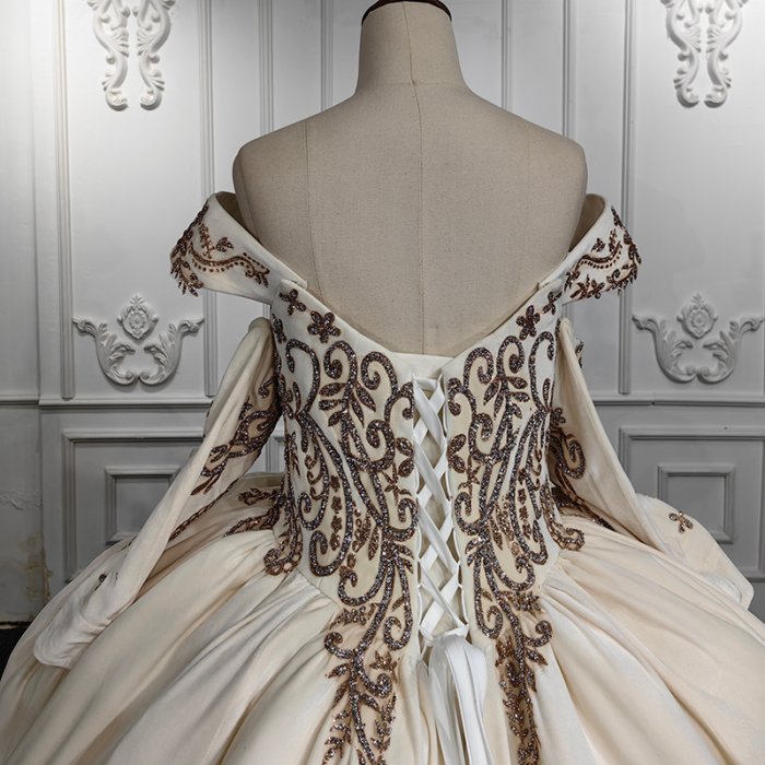 JANCEMBER Elegant Quinceanera Dresses Organza Ball Gown Beige Sweetheart Vestido 15 Evening Gown 9867 - Image 4