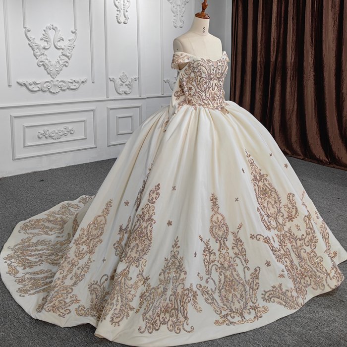 JANCEMBER Elegant Quinceanera Dresses Organza Ball Gown Beige Sweetheart Vestido 15 Evening Gown 9867 - Image 5