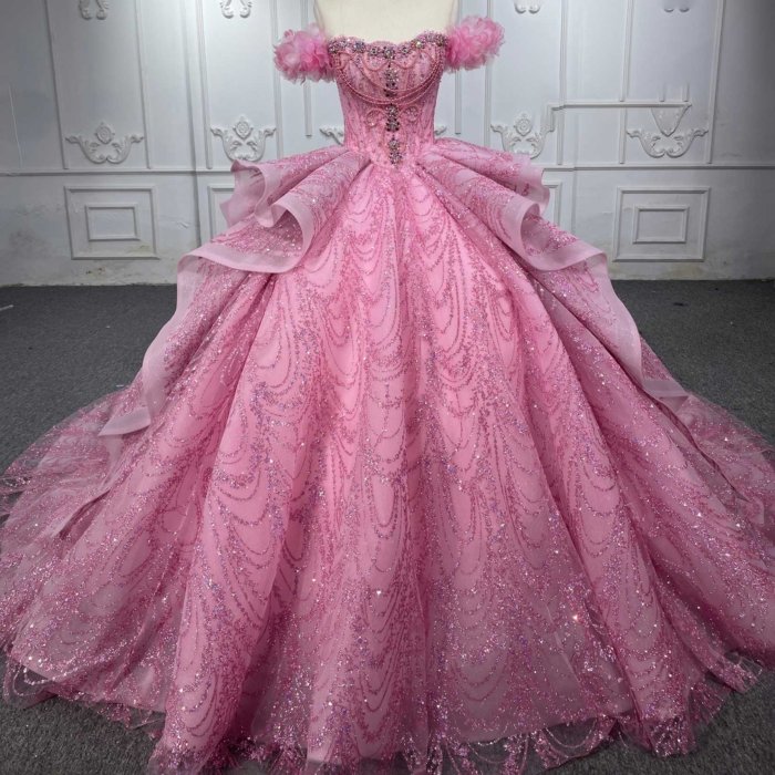 Exquisite Quinceanera Dresses Luxury Ball Gown Appliques Sweetheart Quinceanera 2023 Pink DY6596 Bar Mitzvah