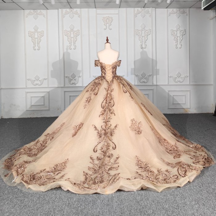 Quinceanera Dresses Ball Gown Flower Vestidos De 15 Años Gold Sweetheart Beading Evening Party Dress 2023 DY9882 Bar Mitzvah - Image 2