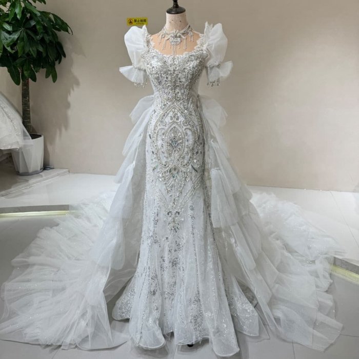 Jancember Exquisite 2024 Wedding Dresses Women's For Bridal Ball Gowns Short Sleeves Formal Princess Vestidos vestidos de novia DW006