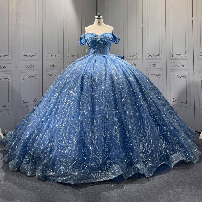 Blue Quinceanera Dress Sweet 15 Evening Dress Crystal Sleeveless Ball Gown Beading Vestido De Quinceanera C24 Kids dress and a bear dress(Customer Link)