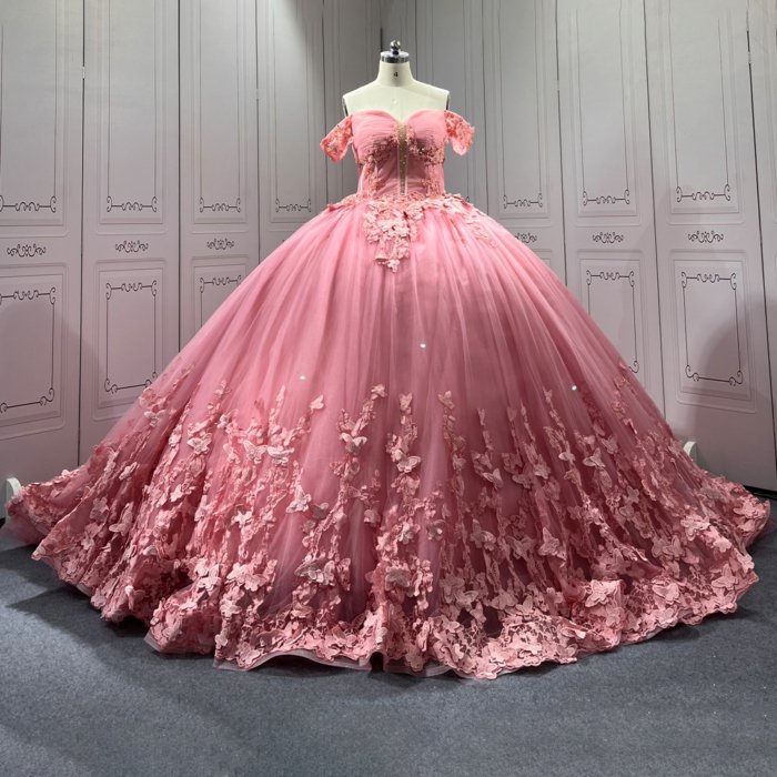 Pink Quinceanera Dress Sweet 15 Evening Dress Crystal Sleeveless Ball Gown Beading Vestido De Quinceanera C25