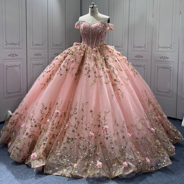 Pink Quinceanera Dress Sweet 15 Evening Dress Crystal Sleeveless Ball Gown Beading Vestido De Quinceanera C19