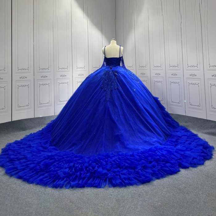 Blue Quinceanera Dress Sweet 15 Evening Dress Crystal Sleeveless Ball Gown Beading Vestido De Quinceanera C21 - Image 2