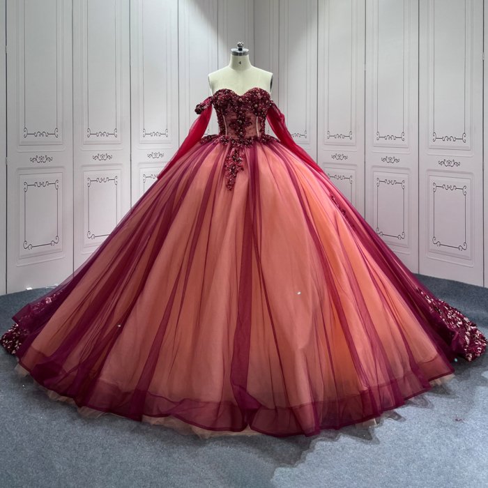 Red Quinceanera Dress Sweet 15 Evening Dress Crystal Sleeveless Ball Gown Beading Vestido De Quinceanera C22