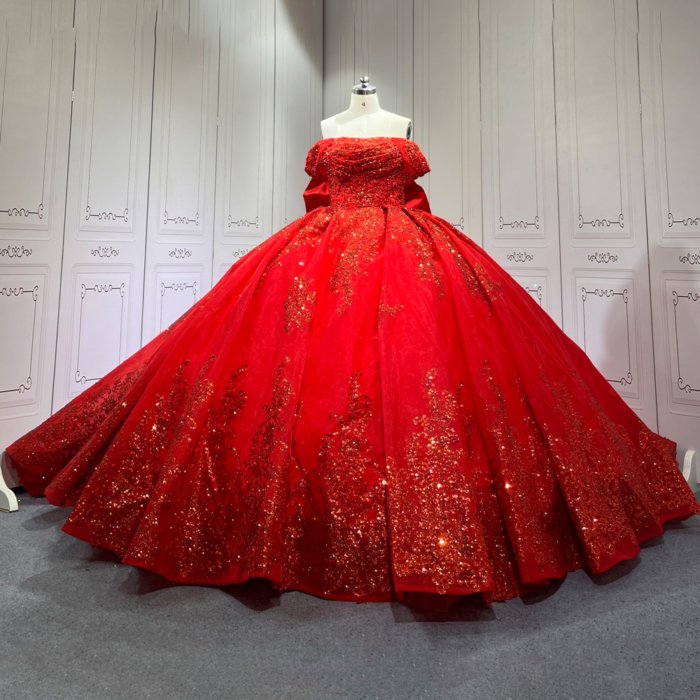 Red Quinceanera Dress Sweet 15 Evening Dress Crystal Sleeveless Ball Gown Beading Vestido De Quinceanera C29