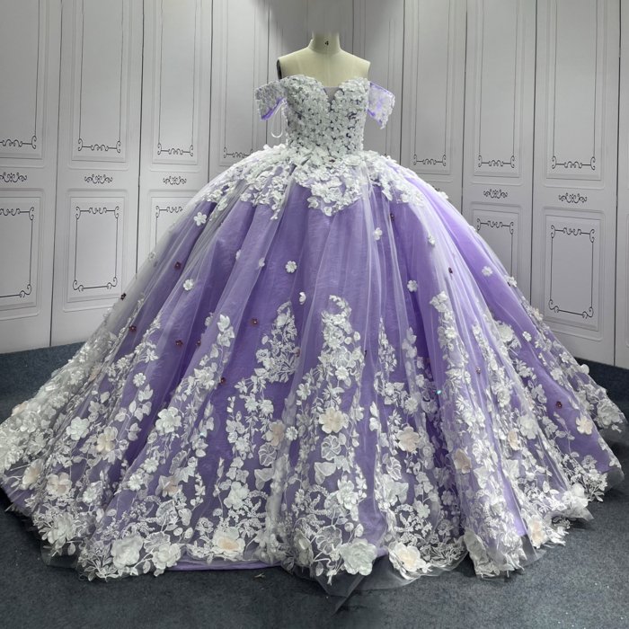 Lilac Quinceanera Dress Sweet 15 Evening Dress Crystal Sleeveless Ball Gown Beading Vestido De Quinceanera C30