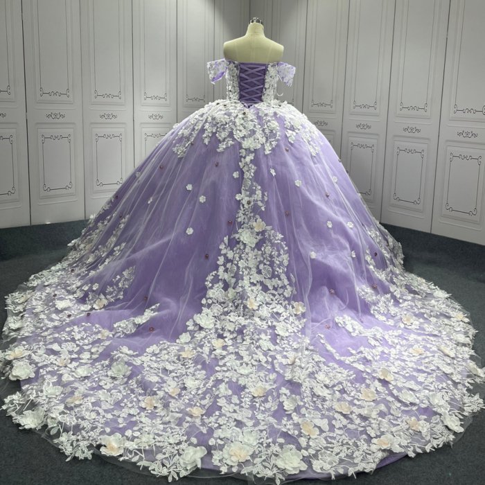 Lilac Quinceanera Dress Sweet 15 Evening Dress Crystal Sleeveless Ball Gown Beading Vestido De Quinceanera C30 - Image 2