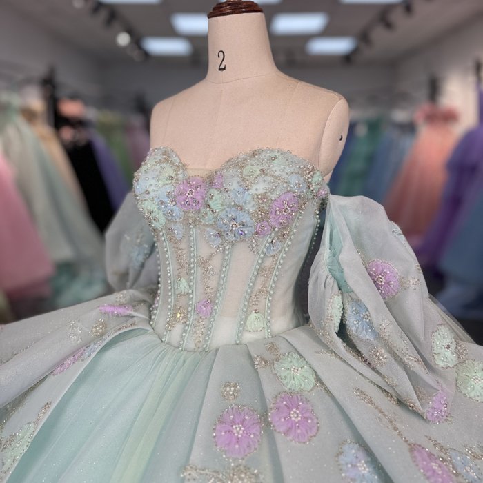 2025 Green Quinceanera Dress Sweet 15 Evening Dress Crystal Sleeveless Ball Gown Beading Vestido De Quiñceañera 5880 - Image 3