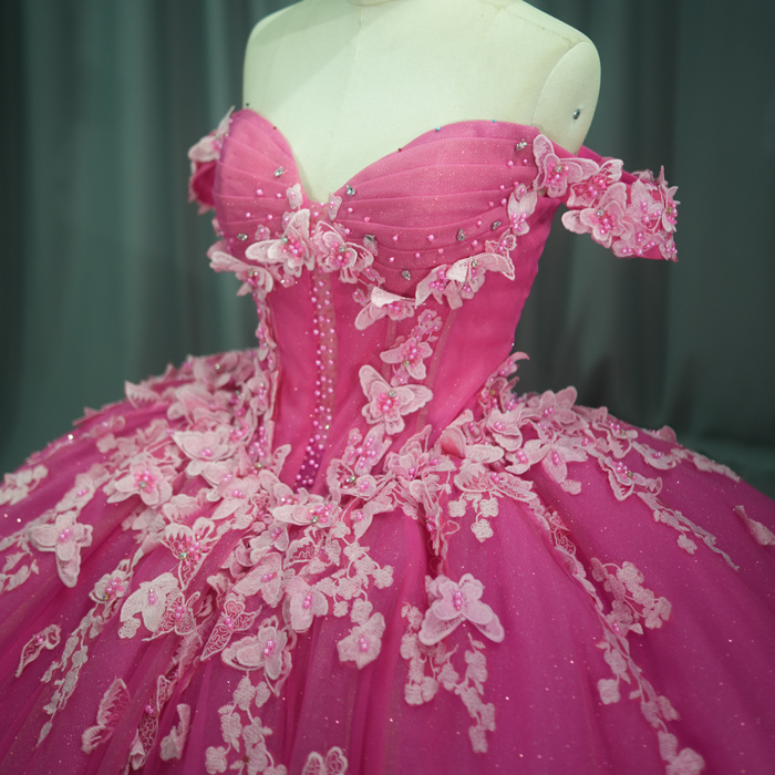 Pink Quinceanera Dress Sweet 15 Evening Dress Crystal Sleeveless Ball Gown Beading Vestido De Quinceañera 6771 - Image 3