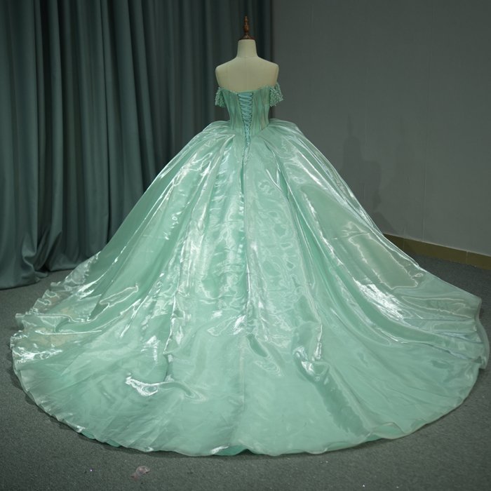 2025 Green Quinceanera Dress Sweet 15 Evening Dress Crystal Sleeveless Ball Gown Beading Vestido De Niña De Las Flores 6791 - Image 2