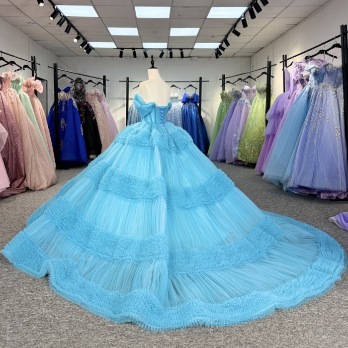 Blue Ball Gown Princess Girl Sweet 15 Quinceanera Dresses Floor Length Beauty Customize Prom Party Gowns Dress vestidos 15 años 5649 - Image 6