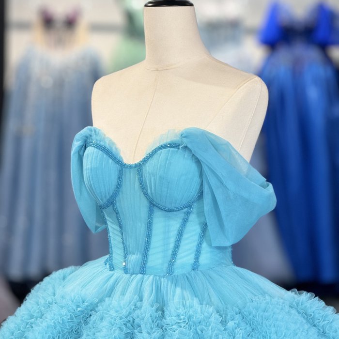 Blue Ball Gown Princess Girl Sweet 15 Quinceanera Dresses Floor Length Beauty Customize Prom Party Gowns Dress vestidos 15 años 5649 - Image 3