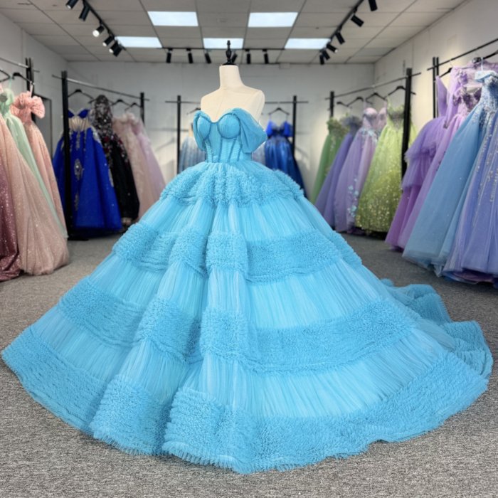 Blue Ball Gown Princess Girl Sweet 15 Quinceanera Dresses Floor Length Beauty Customize Prom Party Gowns Dress vestidos 15 años 5649 - Image 5