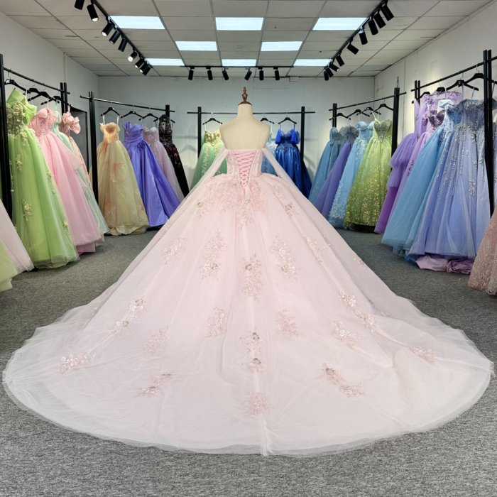 Ball Gown Quinceanera Dress for Women Tulle Lace Customized Strapless Lace Up Sequins Made To Order Vestidos De Gala 5832 - Image 2