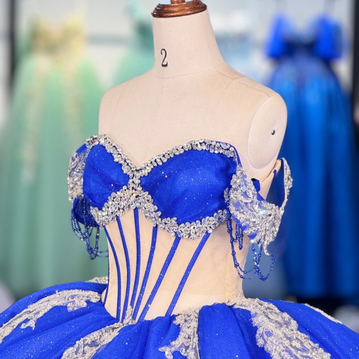 2025 Quinceanera Dresses Blue Prom Dress Customized Beautiful Cap Sleeve Vestido De 15 Anos Quinceanera Dresses vestidos de quinceañera 5897 - Image 3