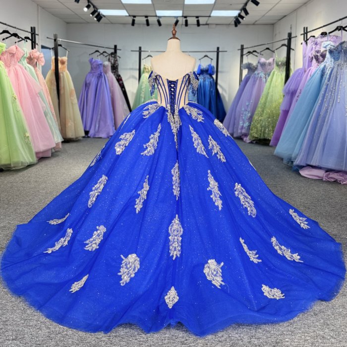 2025 Quinceanera Dresses Blue Prom Dress Customized Beautiful Cap Sleeve Vestido De 15 Anos Quinceanera Dresses vestidos de quinceañera 5897 - Image 2