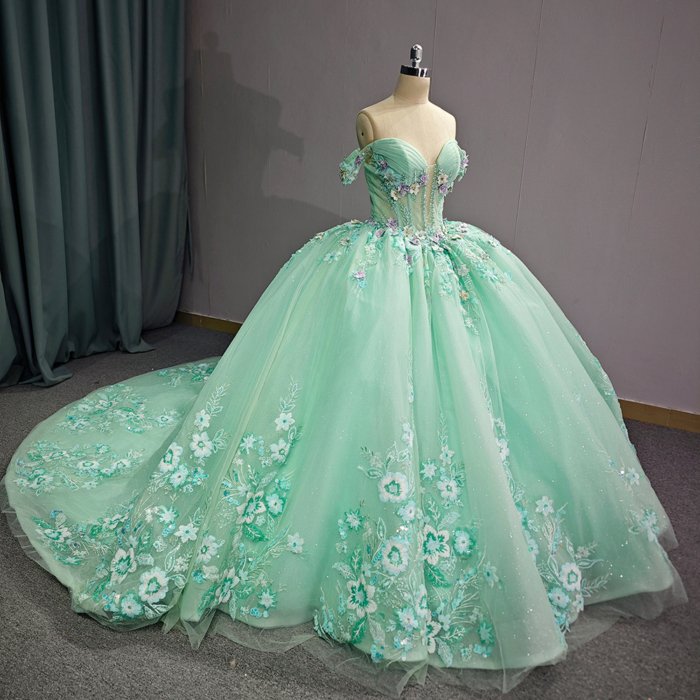 Green 2025 Quinceanera Dresses Lace Appliques Beading Scoop Cap Sleeve Novelty Customized Ball Gowns Vestidos De 15 Años 6762 - Image 5