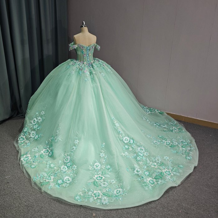 Green 2025 Quinceanera Dresses Lace Appliques Beading Scoop Cap Sleeve Novelty Customized Ball Gowns Vestidos De 15 Años 6762 - Image 6