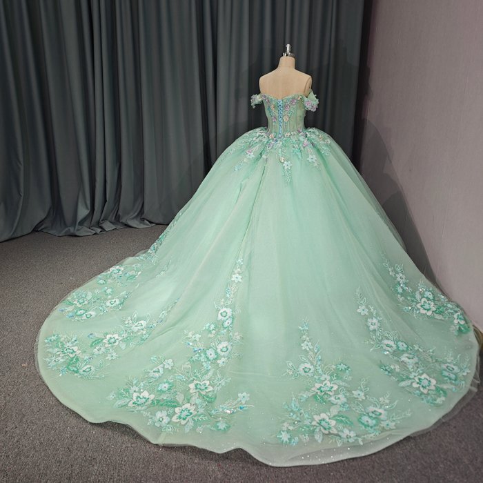 Green 2025 Quinceanera Dresses Lace Appliques Beading Scoop Cap Sleeve Novelty Customized Ball Gowns Vestidos De 15 Años 6762 - Image 2