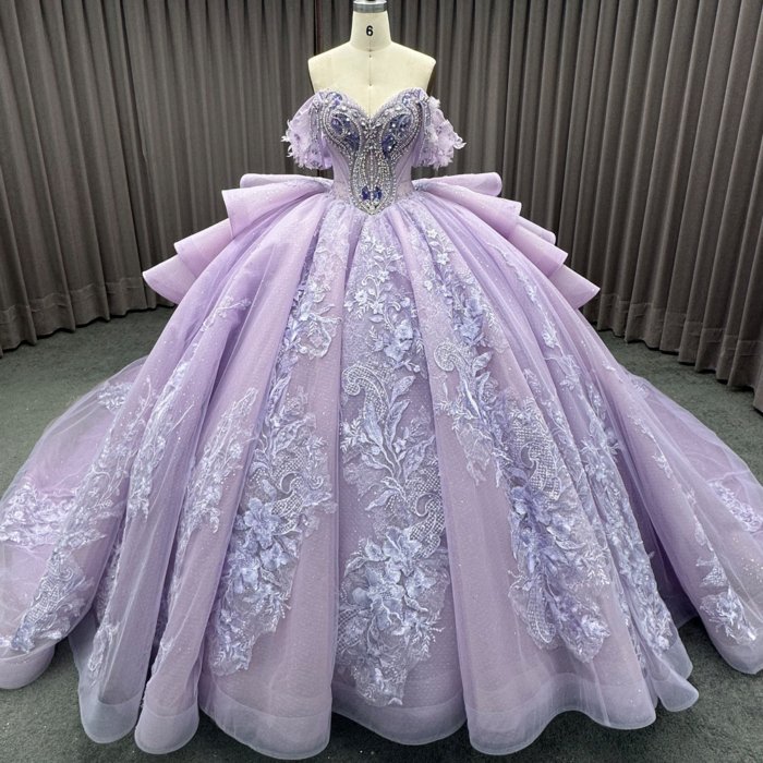 Jancember Exquisite Stylish Quinceanera Gown For Girl 2025 Ball Gown Sequins Sweetheart Chapel Train Beading Robe De Mariée MW04