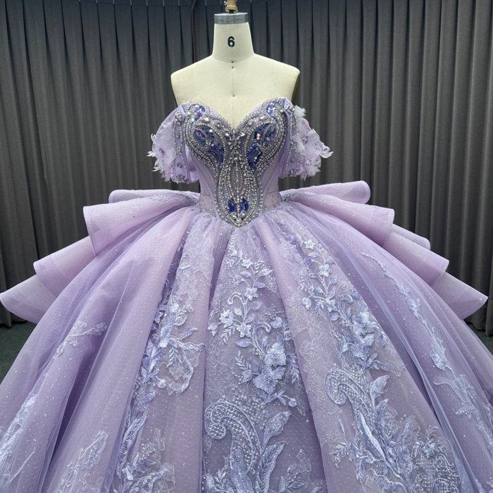 Jancember Exquisite Stylish Quinceanera Gown For Girl 2025 Ball Gown Sequins Sweetheart Chapel Train Beading Robe De Mariée MW04 - Image 3