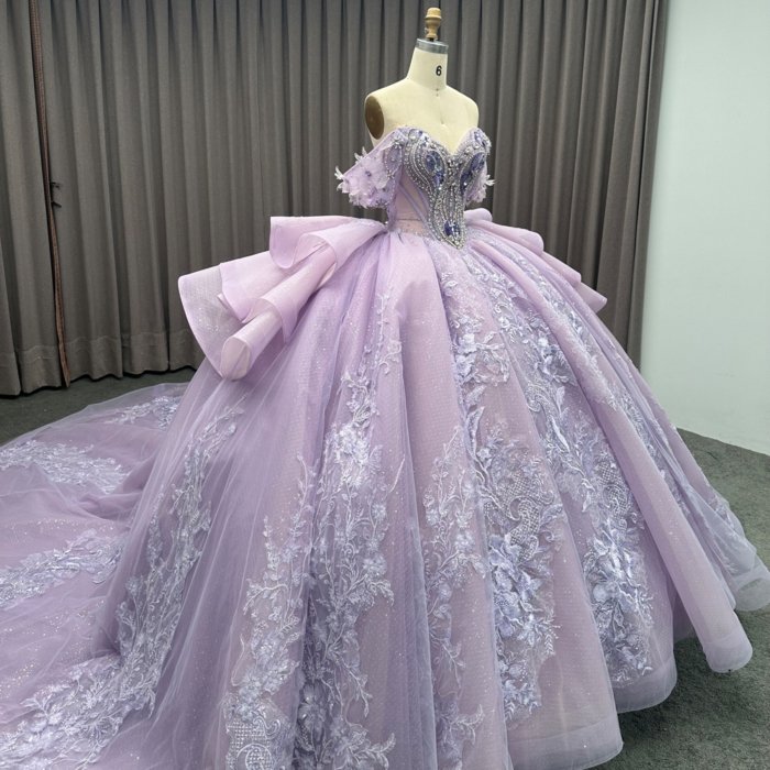 Jancember Exquisite Stylish Quinceanera Gown For Girl 2025 Ball Gown Sequins Sweetheart Chapel Train Beading Robe De Mariée MW04 - Image 6