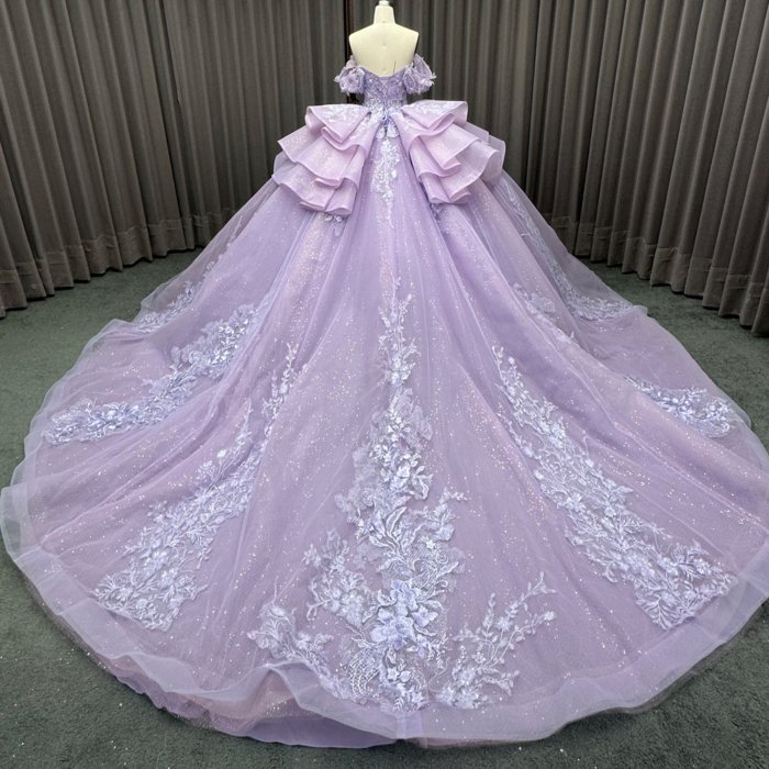 Jancember Exquisite Stylish Quinceanera Gown For Girl 2025 Ball Gown Sequins Sweetheart Chapel Train Beading Robe De Mariée MW04 - Image 2