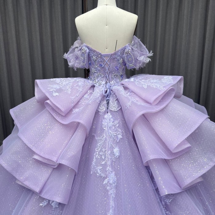 Jancember Exquisite Stylish Quinceanera Gown For Girl 2025 Ball Gown Sequins Sweetheart Chapel Train Beading Robe De Mariée MW04 - Image 4