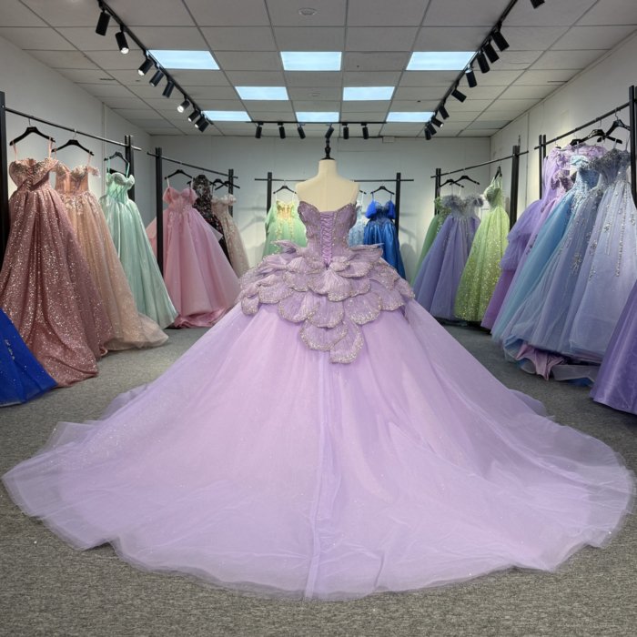 Purple Glitter Ball Gown Princess Quinceanera Dress Ruffle Sequin Appliques Custom Beaded Sweet 16 Dress Vestidos De 15 Años 1318 - Image 2