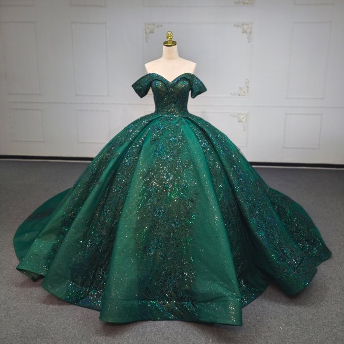 2025 Green Quinceanera Dress Sweet 15 Quinceañera Flowers Vestidos De 15 Años Sequined Beading Lace Evening Party Dress ANY06