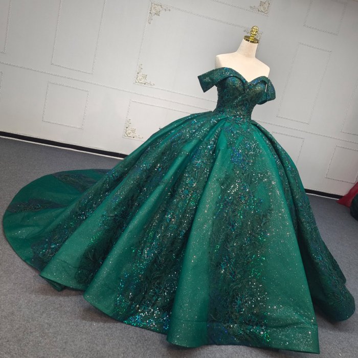 2025 Green Quinceanera Dress Sweet 15 Quinceañera Flowers Vestidos De 15 Años Sequined Beading Lace Evening Party Dress ANY06 - Image 4