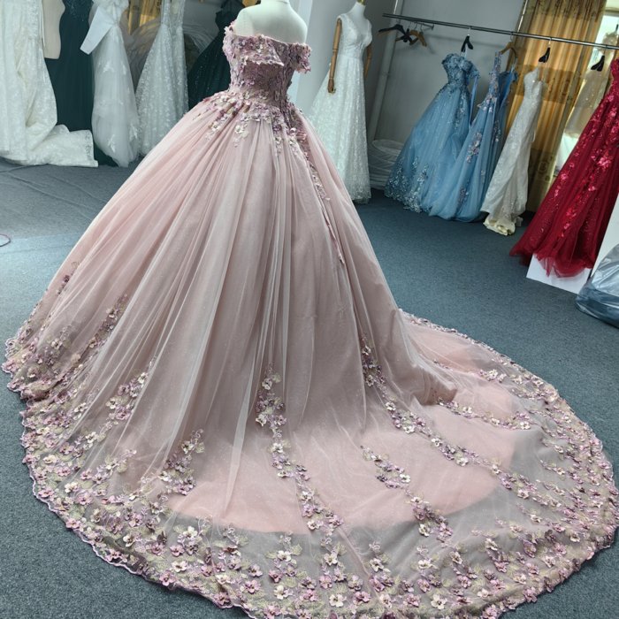 2025 Pink Quinceanera Dress Sweet 15 Quinceañera Flowers Vestidos De 15 Años Sequined Beading Lace Evening Party Dress ANY13 - Image 2