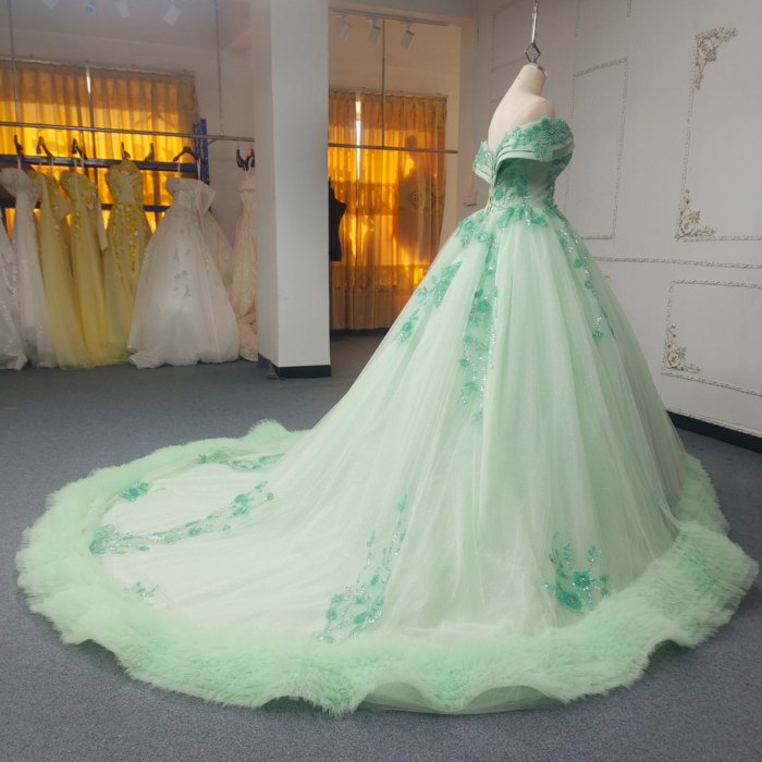 2025 Green Quinceanera Dress Sweet 15 Quinceañera Flowers Vestidos De 15 Años Sequined Beading Lace Evening Party Dress ANY16 - Image 5