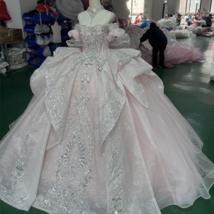 2025 Quinceanera Dress Sweet 15 Quinceañera Flowers Vestidos De 15 Años Sequined Beading Lace Evening Party Dress XXZ12 (Customer Link)