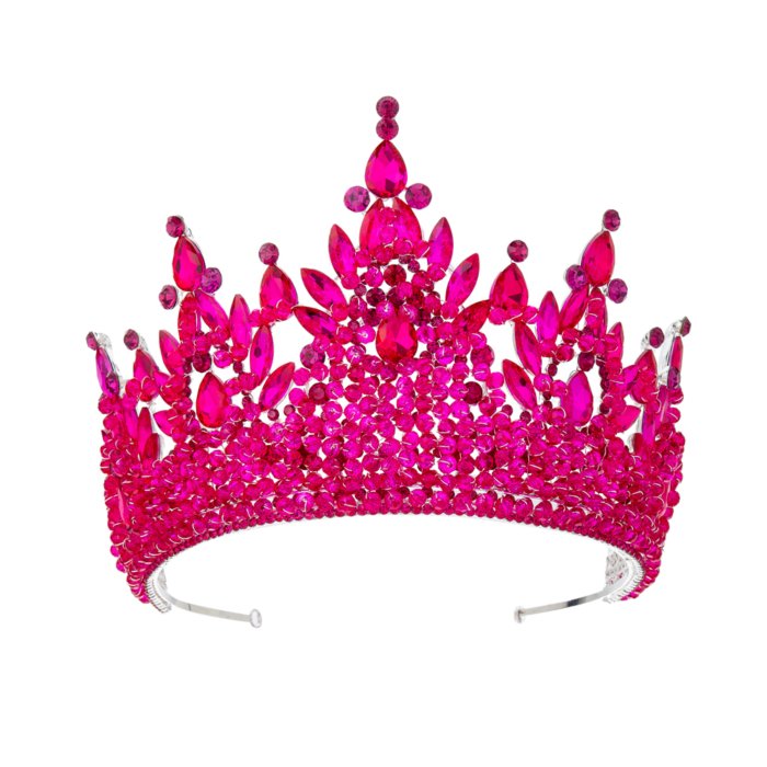 Luxury Royal Baroque Crystal Red Bridal Crown Vintage Rhinestone Queen Pink Crowns Wedding Hair Accessories for Women - Image 12
