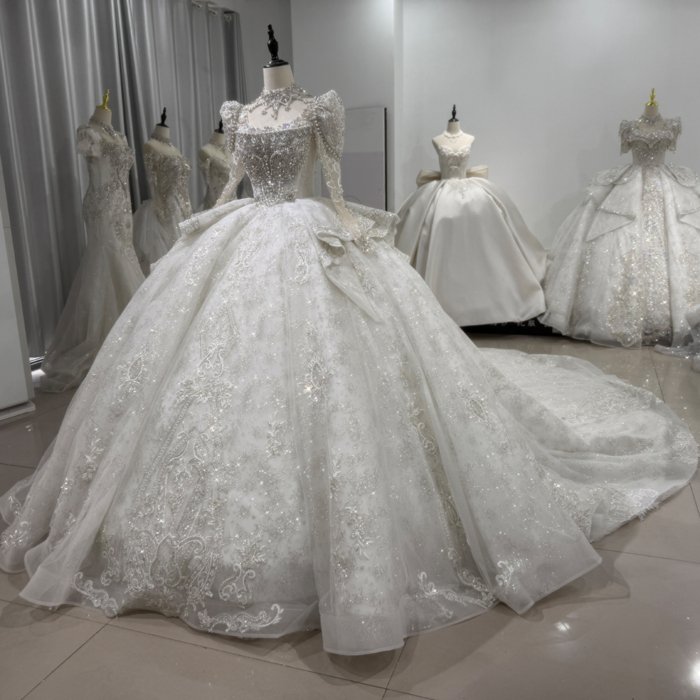 Wedding Dresses Exquisite Long Sleeves Backless Bridal Dress Shiny Sequins Beads Wedding Dress 2025 Ball Gown Robe Vestido De Novia XS161 - Image 4