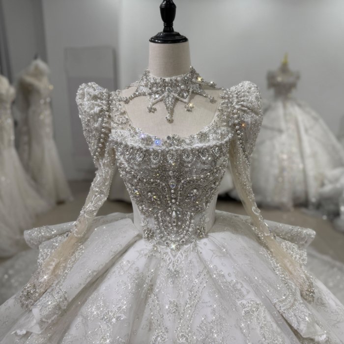 Wedding Dresses Exquisite Long Sleeves Backless Bridal Dress Shiny Sequins Beads Wedding Dress 2025 Ball Gown Robe Vestido De Novia XS161 - Image 3