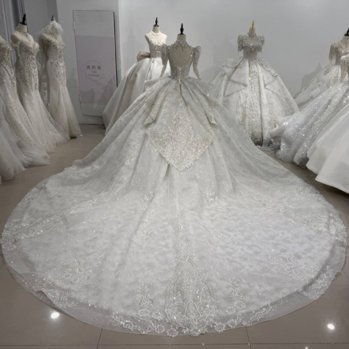 Wedding Dresses Exquisite Long Sleeves Backless Bridal Dress Shiny Sequins Beads Wedding Dress 2025 Ball Gown Robe Vestido De Novia XS161 - Image 2