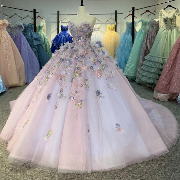 2025 Purple Quinceanera Dress Sweet 15 Quinceañera Flowers Vestidos De 15 Años Sequined Beading Lace Evening Party Dress 6902 - Image 5