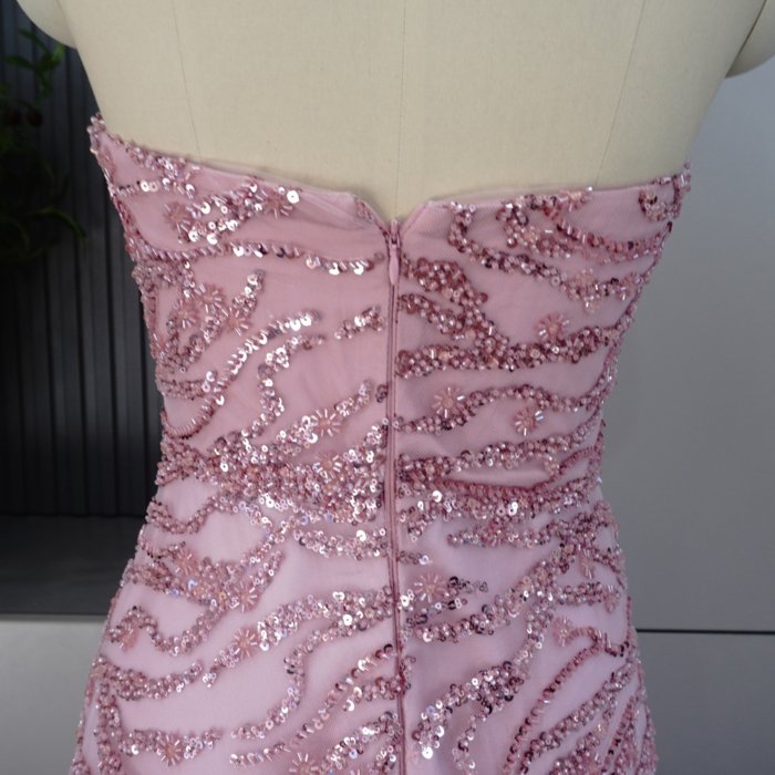 Luxury Dubai Pink Evening Dresses Rosa Crystal Elegant Women Wedding Formal Party Gown MH01 - Image 4