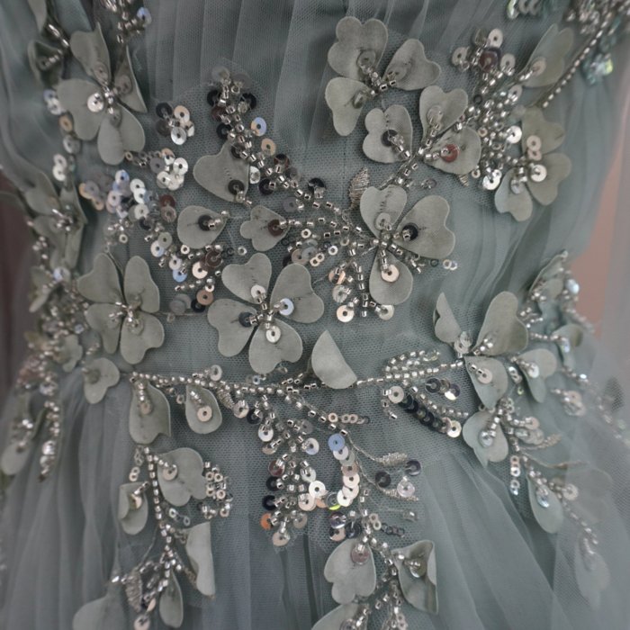 Luxury Dubai Green Evening Dresses Long Sleeves Strapless Crystal Elegant Women Wedding Formal Party Gown MH08 - Image 5