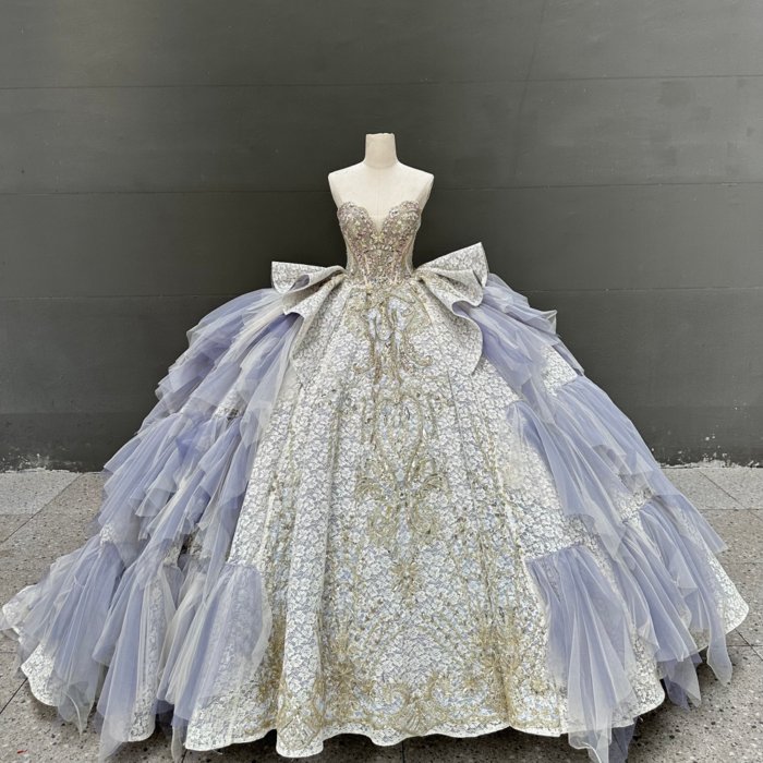 2025 Purple Quinceanera Dress Sweet 15 Quinceañera Flowers Vestidos De 15 Años Sequined Beading Lace Evening Party Dress MW69