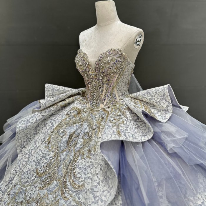 2025 Purple Quinceanera Dress Sweet 15 Quinceañera Flowers Vestidos De 15 Años Sequined Beading Lace Evening Party Dress MW69 - Image 3